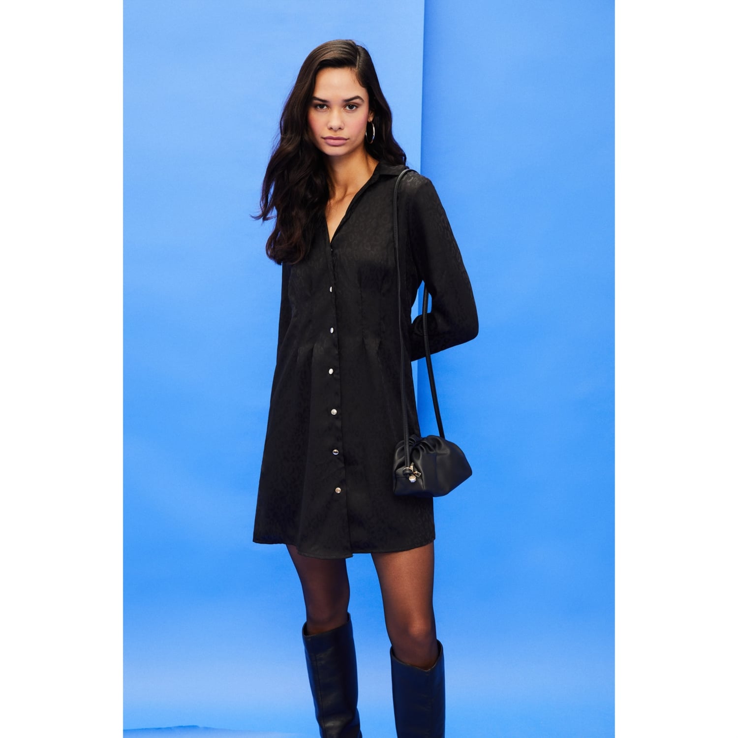 LEOPAR DESENLİ A FORM MİNİ ELBİSE