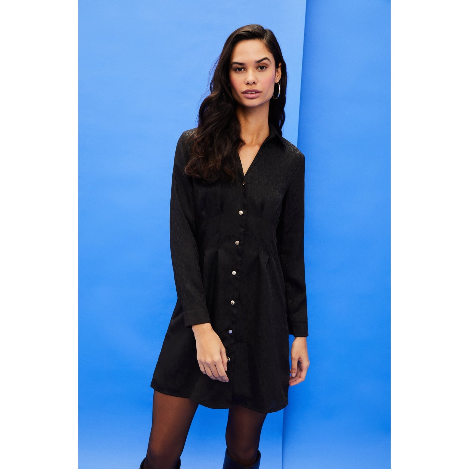 LEOPAR DESENLİ A FORM MİNİ ELBİSE