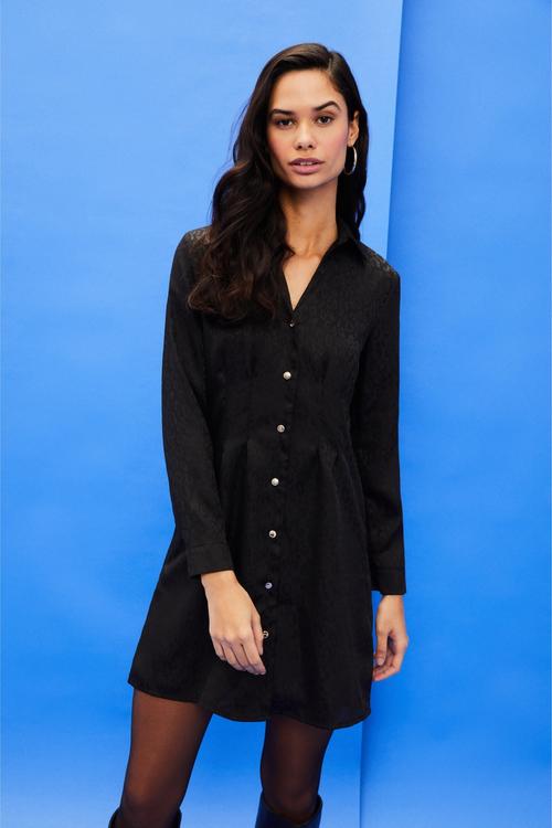  LEOPAR DESENLİ A FORM MİNİ ELBİSE