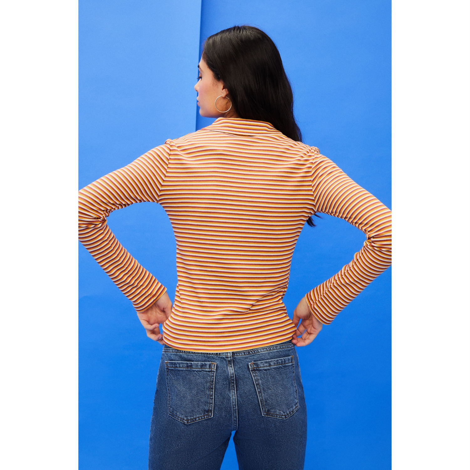 ÇİZGİLİ POLO YAKA BLUZ