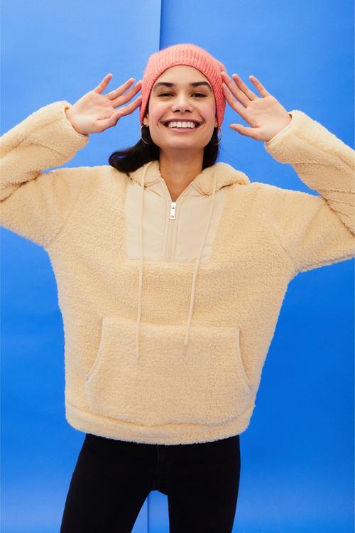  KAPÜŞONLU PELÜŞ SWEATSHIRT