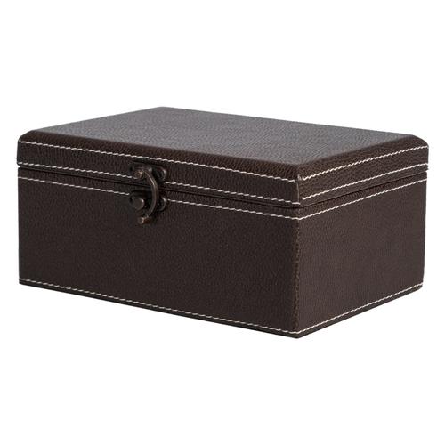  PIEL DERİ DEKORATİF KUTU KAHVE 14X20CM