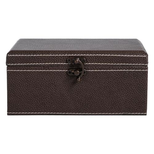  PIEL DERİ DEKORATİF KUTU KAHVE 14X20CM
