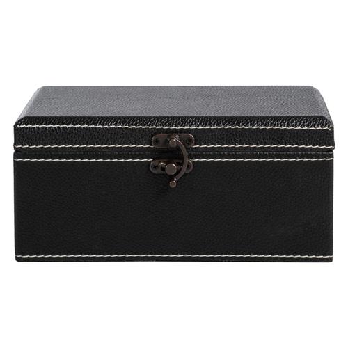  PIEL DERİ DEKORATİF KUTU SİYAH 14X20CM