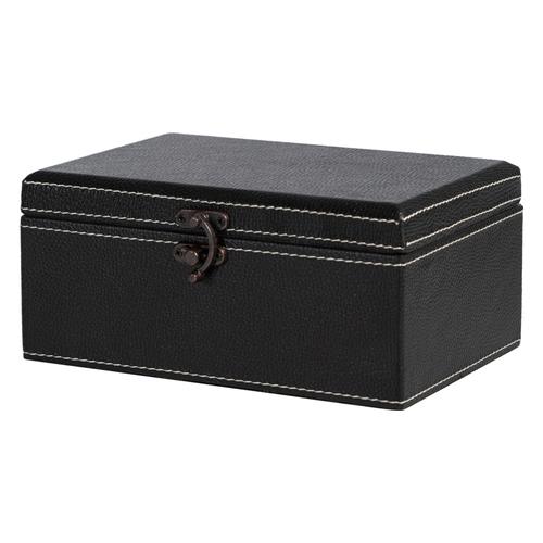  PIEL DERİ DEKORATİF KUTU SİYAH 14X20CM