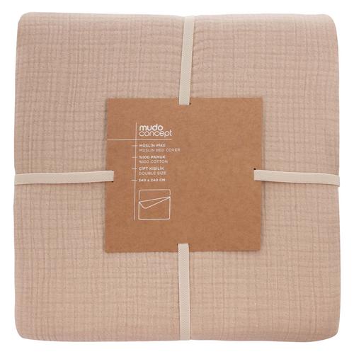  MÜSLİN ÇİFT KİŞİLİK PİKE BEJ 240X240