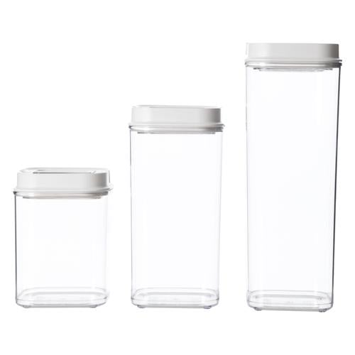  VAKUM KAPAKLI KARE SAKLAMA KABI 3'LÜ SET