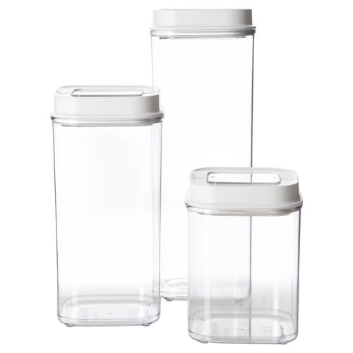  VAKUM KAPAKLI KARE SAKLAMA KABI 3'LÜ SET