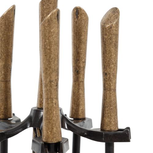  CLASSIC GOLD ŞÖMİNE AKSESUAR SETİ 80CM