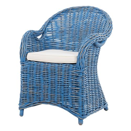  SERRES RATTAN KOLÇAKLI SANDALYE MAVİ