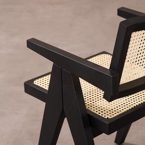  QUILE MASİF AHŞAP HAZERAN SANDALYE SİYAH