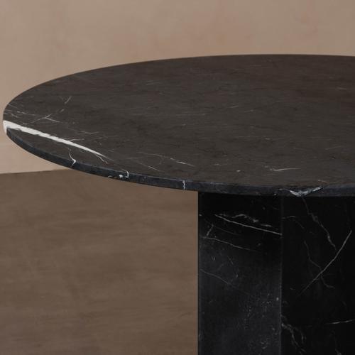  BLACK YUVARLAK MERMER MASA SİYAH
