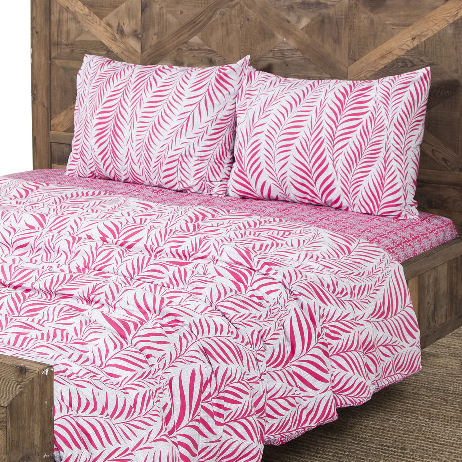 ARRIGO PEMBE ÇİFT KİŞİLİK NEVRESİM TAKIMI 200X220 CM