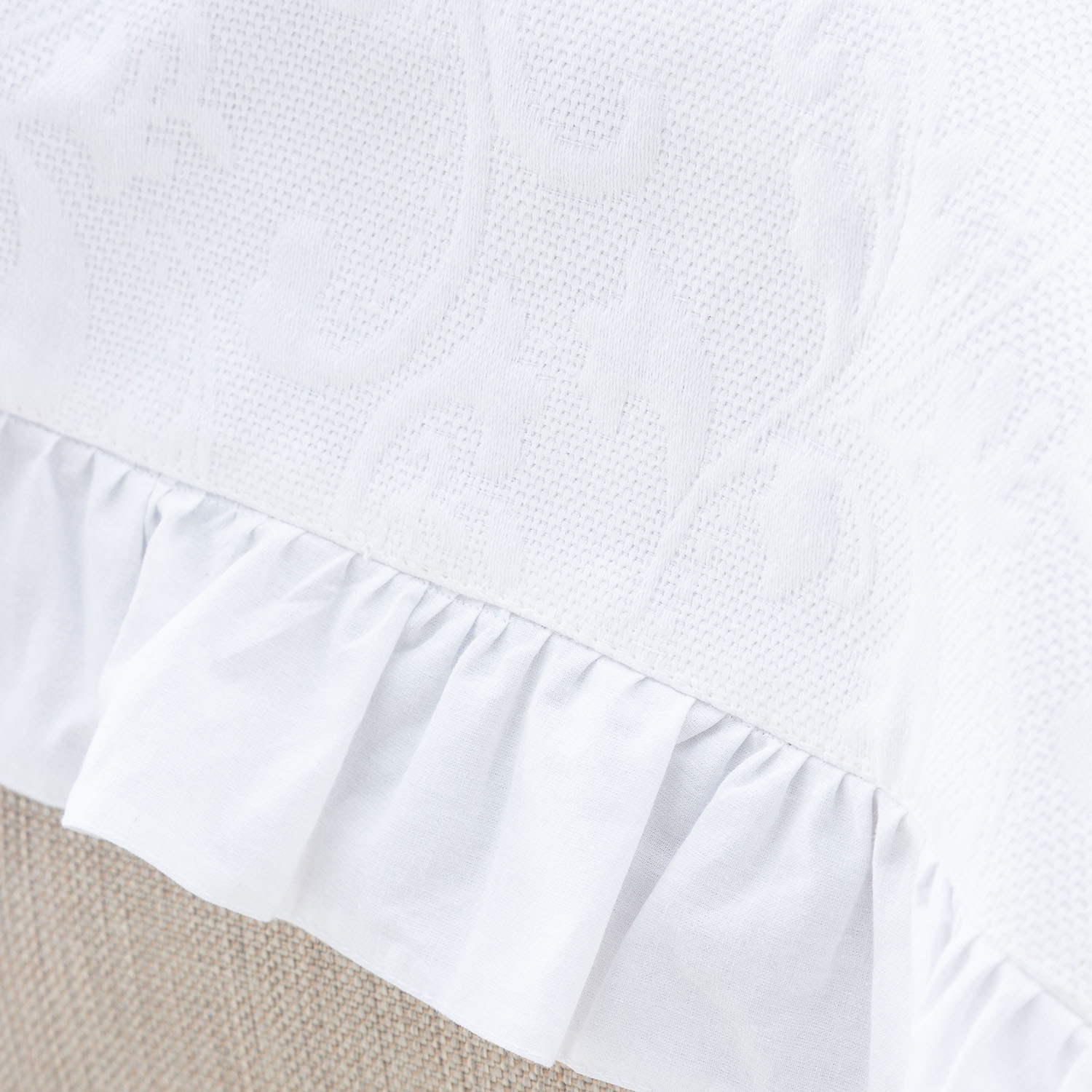 BELL ÇİFT KİŞİLİK YATAK ÖRTÜSÜ TAKIMI BEYAZ 240X240