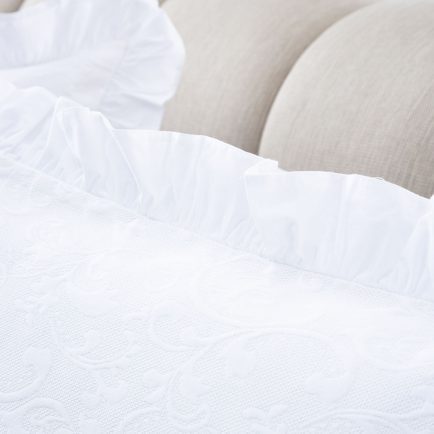 BELL ÇİFT KİŞİLİK YATAK ÖRTÜSÜ TAKIMI BEYAZ 240X240