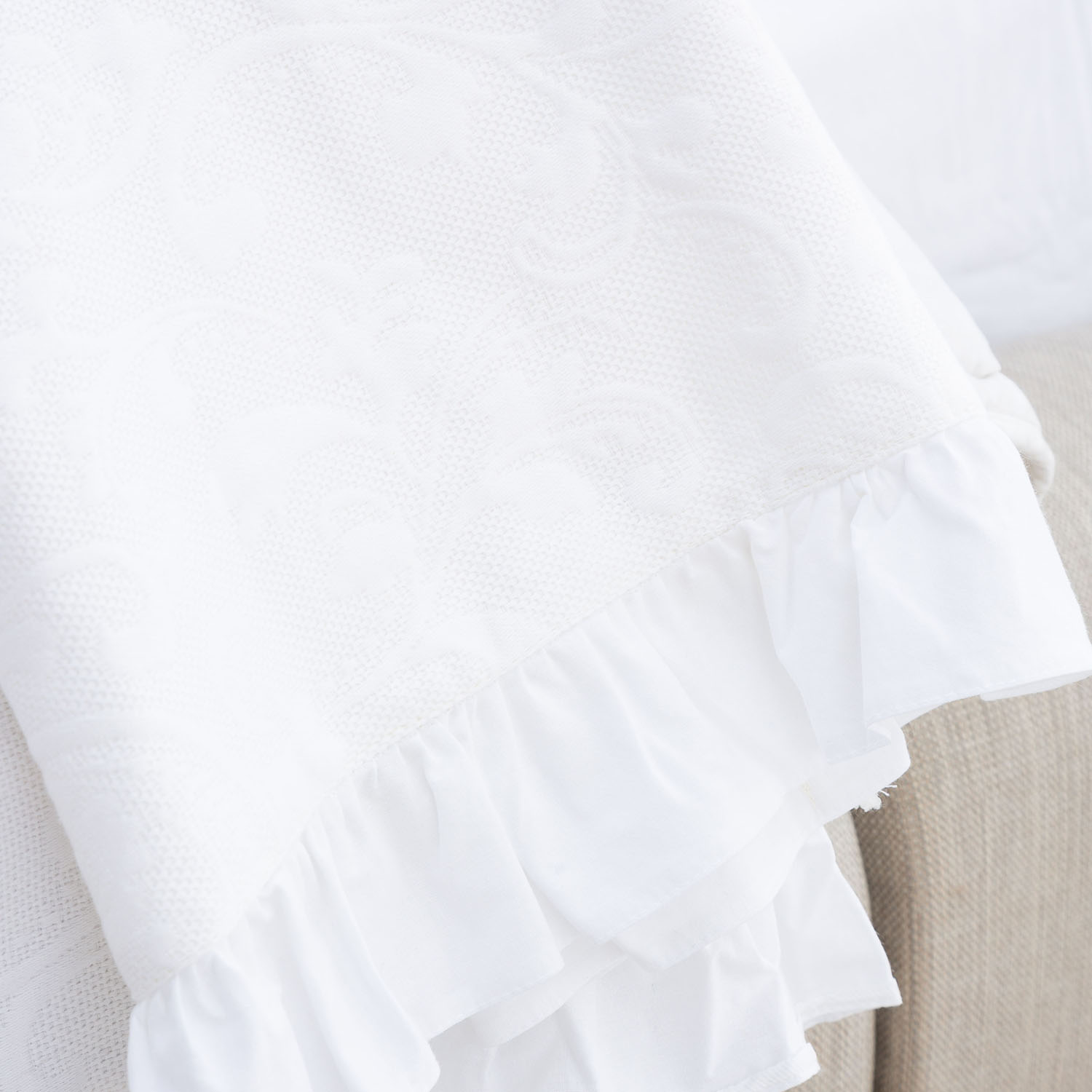 BELL ÇİFT KİŞİLİK YATAK ÖRTÜSÜ TAKIMI BEYAZ 240X240