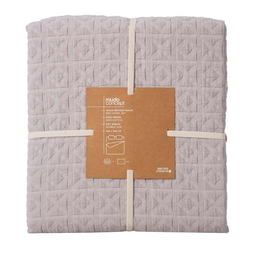  NIKO YATAK ÖRTÜSÜ TAKIMI ÇİFT KİŞİLİK AÇIK GRİ 240X260