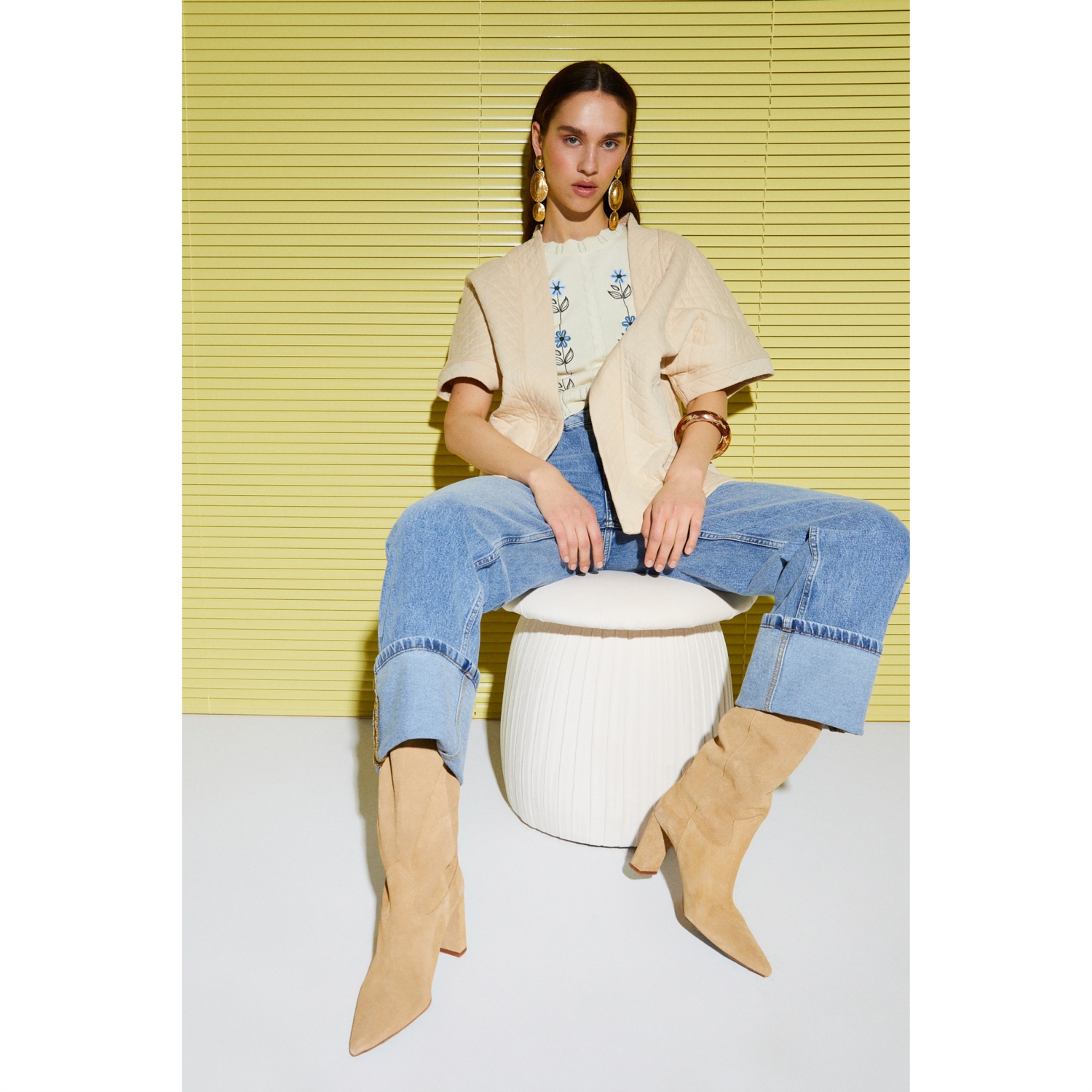 KAPİTONELİ KISA KOLLU KİMONO