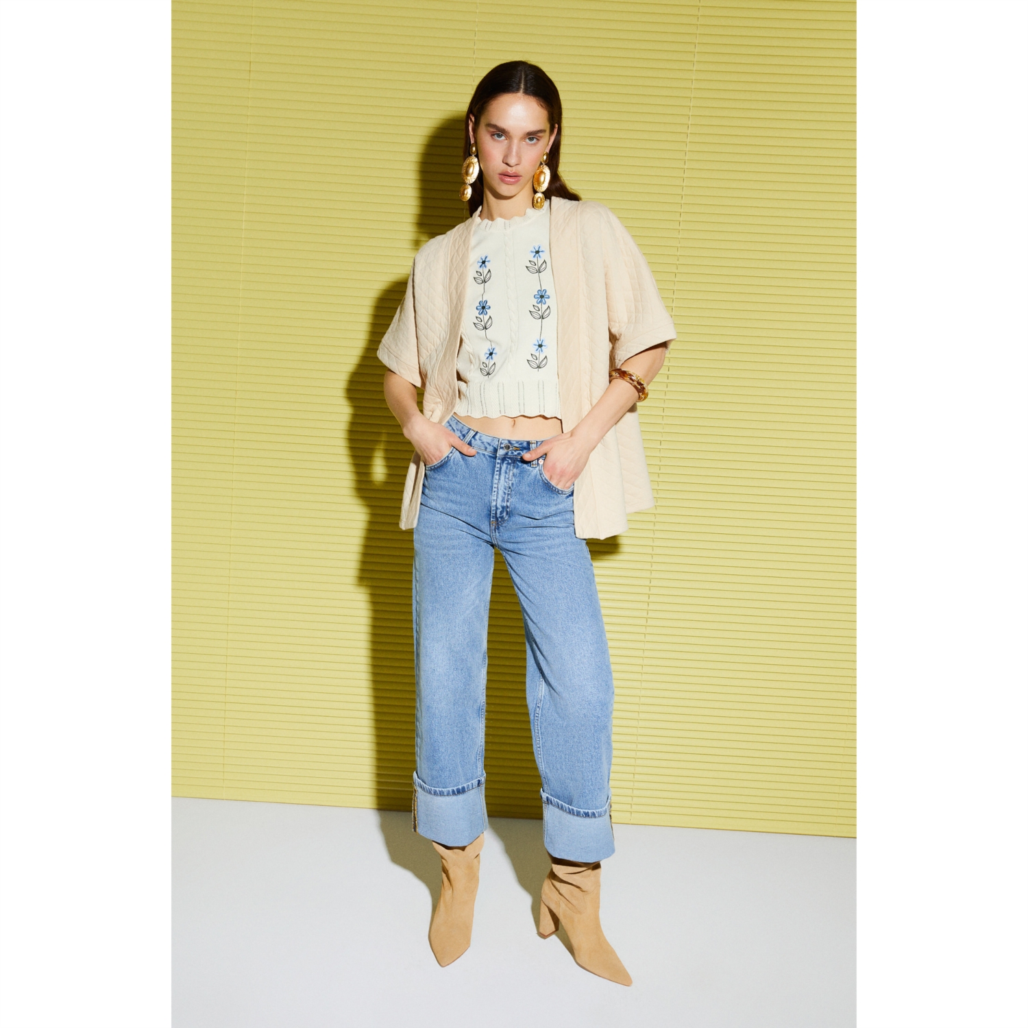 KAPİTONELİ KISA KOLLU KİMONO