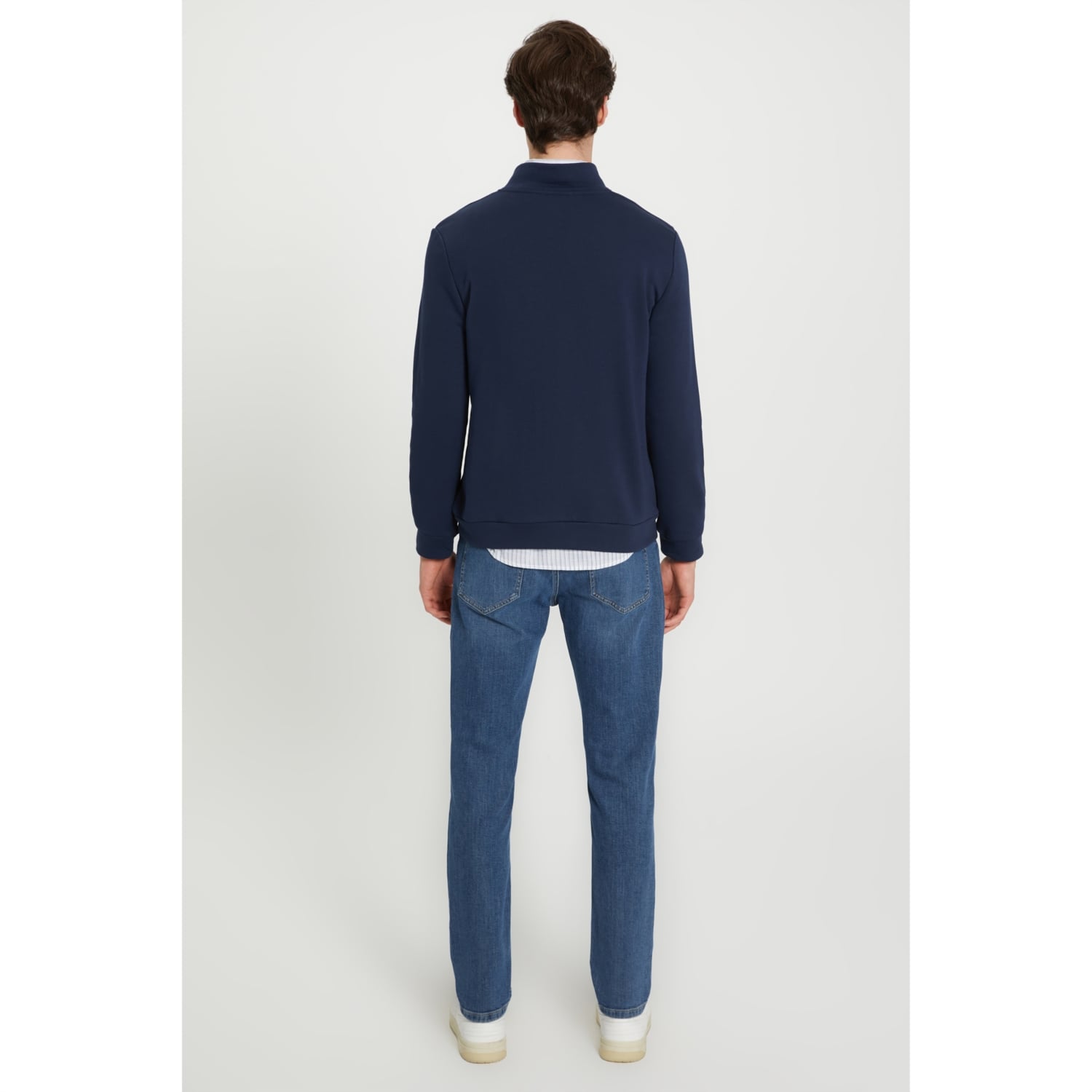 DİK YAKA FERMUARLI SWEATSHIRT