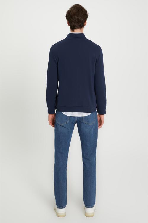  DİK YAKA FERMUARLI SWEATSHIRT