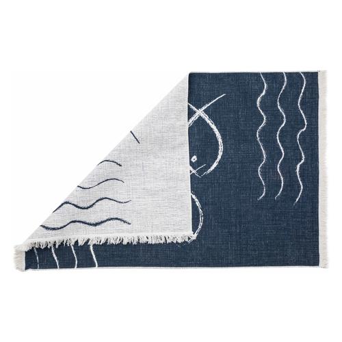 LARISSA FISH ÇİFT TARAFLI HALI LACİVERT BEYAZ 120X180