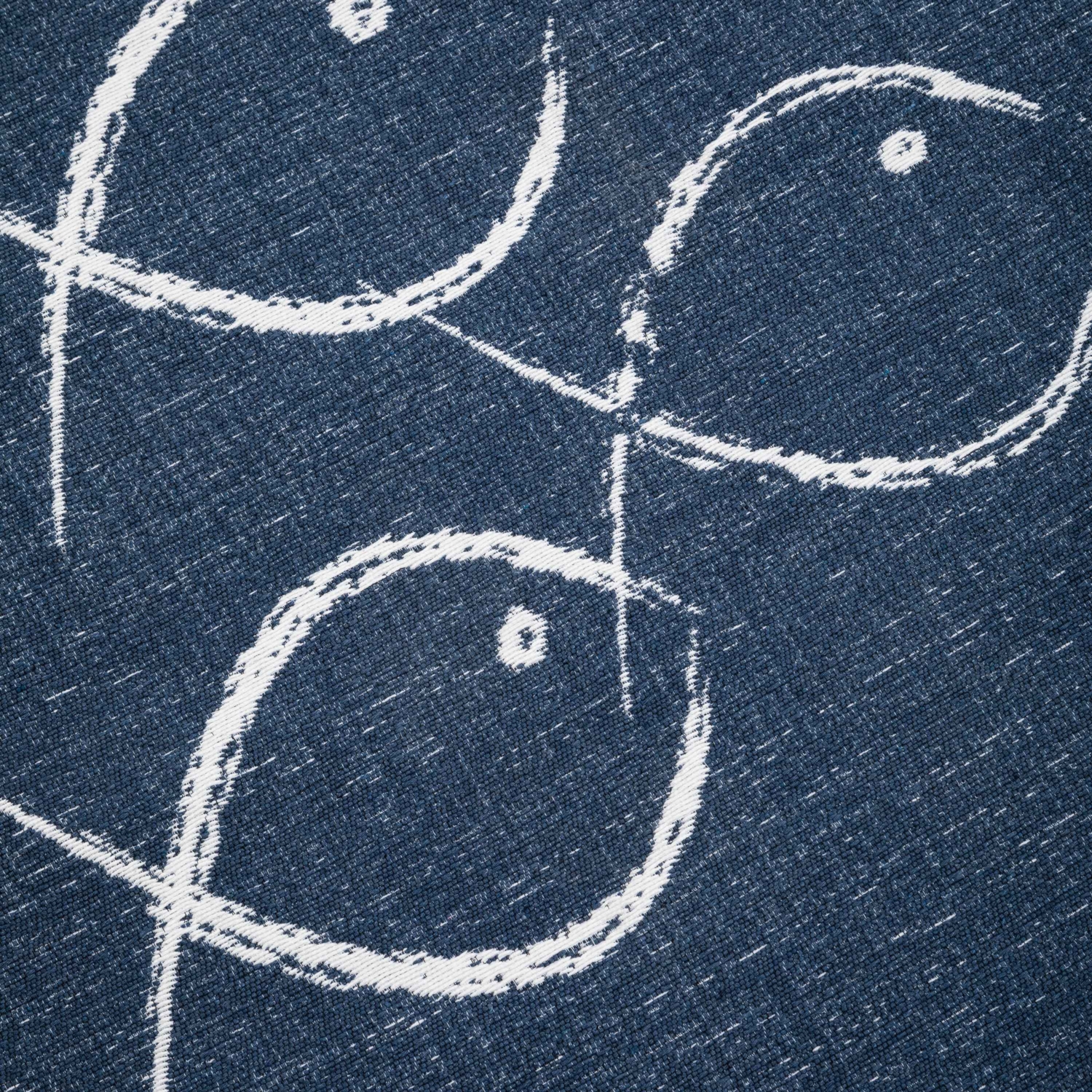 LARISSA FISH ÇİFT TARAFLI KİLİM LACİVERT BEYAZ 80X150