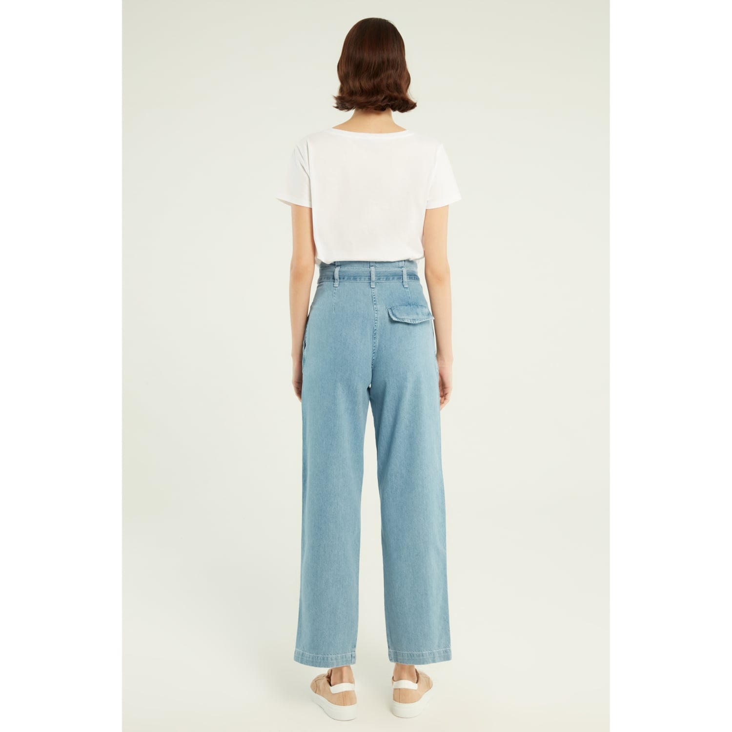 BELİ KUŞAKLI HAVUÇ KESİM JEAN PANTOLON