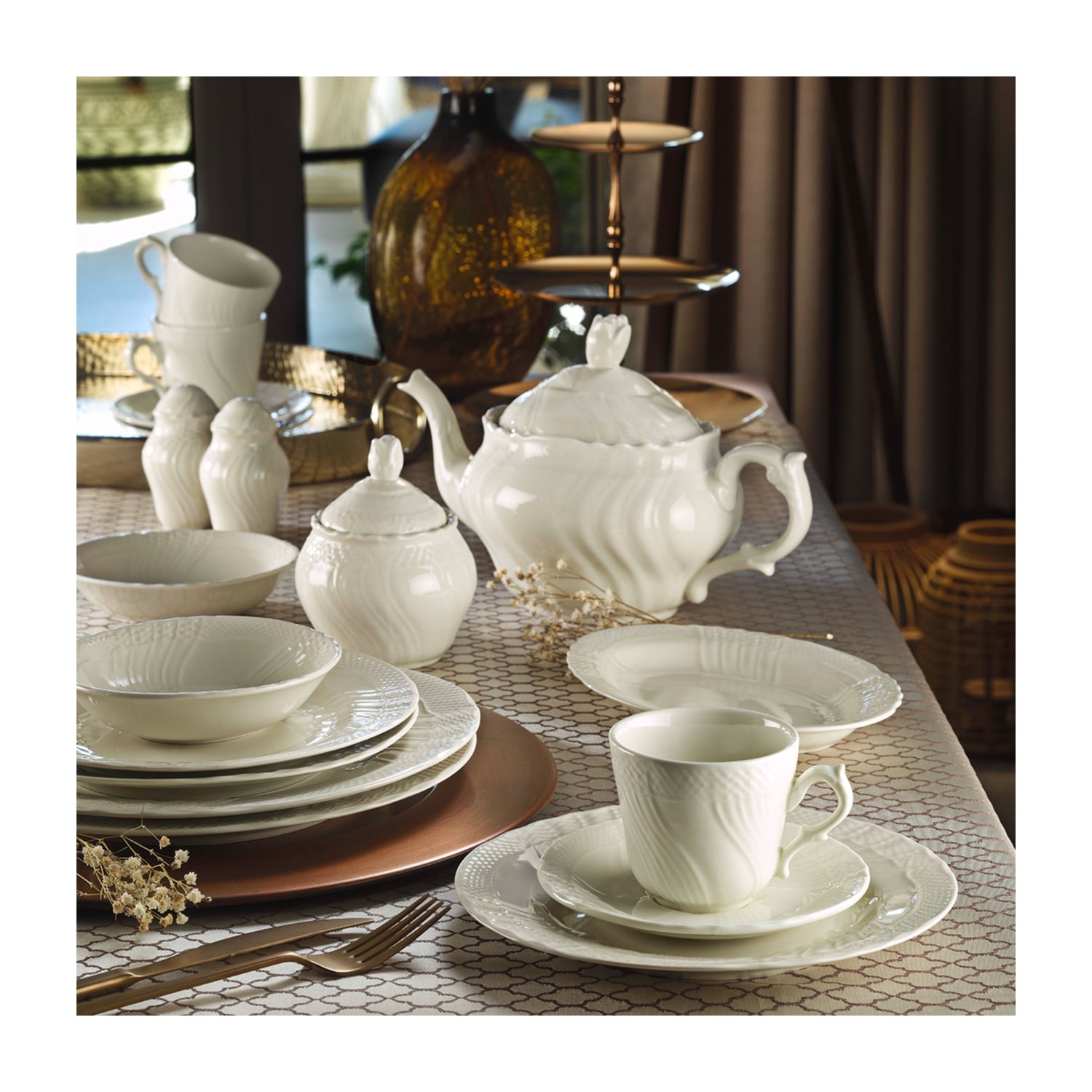 EVALIZA EXCLUSIVE PLAIN 36 PARÇA KAHVALTI TAKIMI