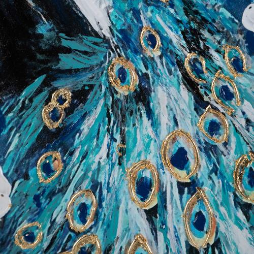  ROYAL PEACOCKS YAĞLIBOYA TABLO 70X140CM