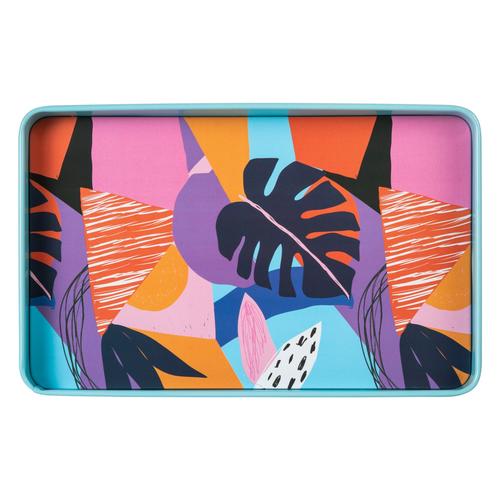  PATTERNED  DİKDÖRTGEN TEPSİ 34X21CM - MAVİ