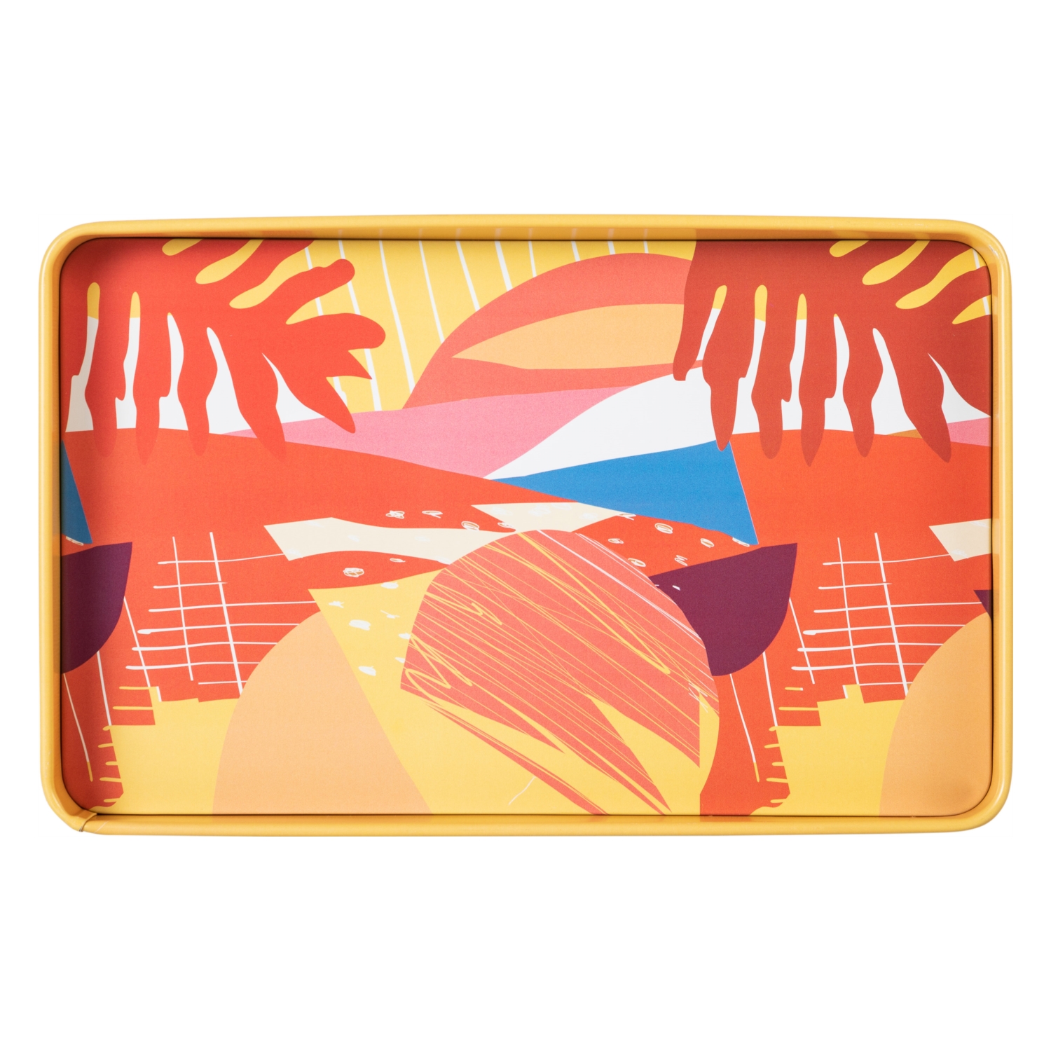 PATTERNED DİKDÖRTGEN TEPSİ 34X21CM - SARI