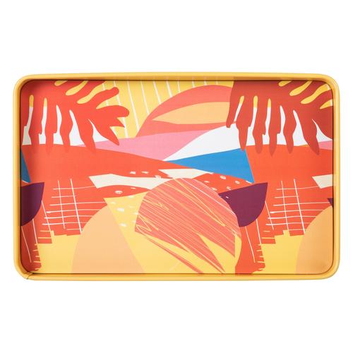  PATTERNED DİKDÖRTGEN TEPSİ 34X21CM - SARI