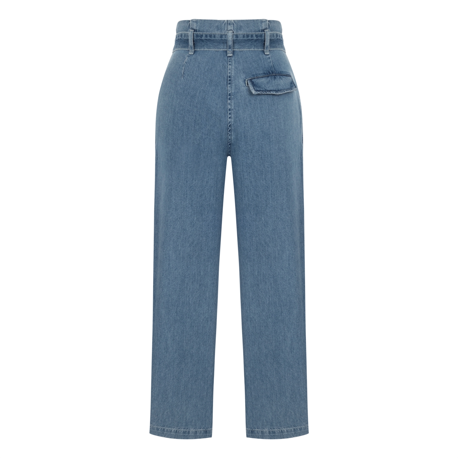 BELİ KUŞAKLI HAVUÇ KESİM JEAN PANTOLON