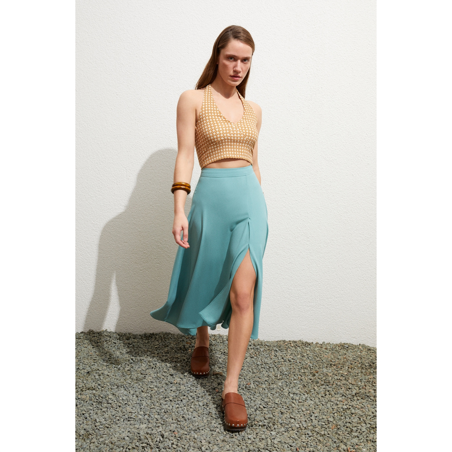 YIRTMAÇLI MİDİ ETEK