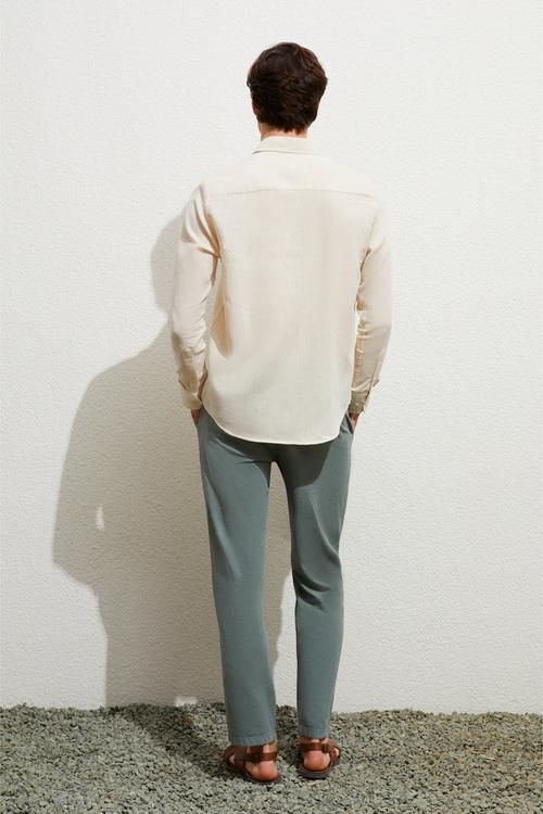  KETEN KARIŞIMLI REGULAR FIT GÖMLEK