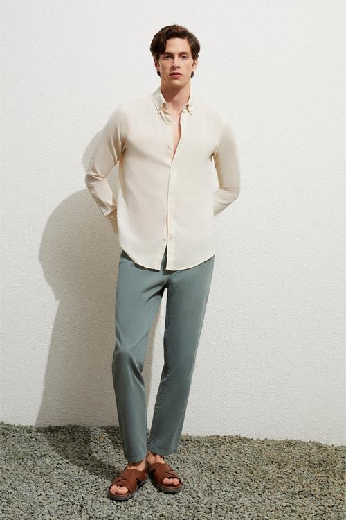  KETEN KARIŞIMLI REGULAR FIT GÖMLEK