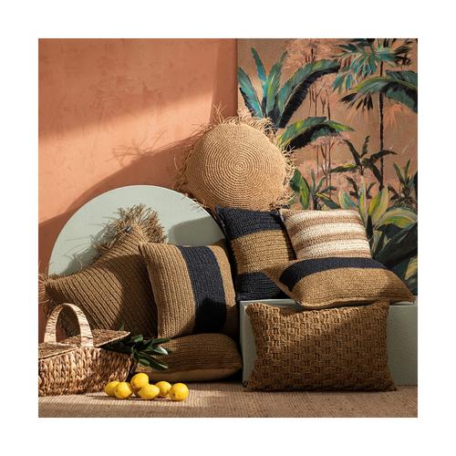  VERA STRIPE JÜT KIRLENT NATUREL SİYAH 45X45