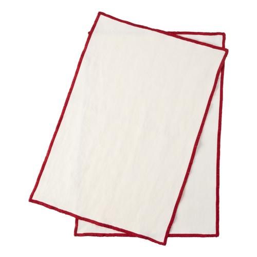  KETEN AMERİKAN SERVİS SETİ 2Lİ 35X50 CM  KIRMIZI