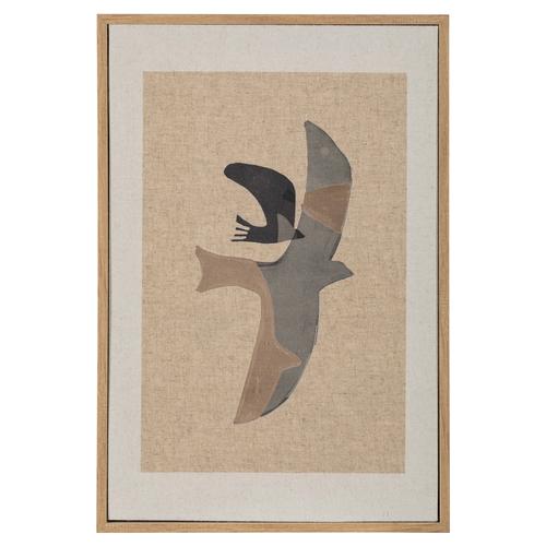  FLIED BIRD ÇERÇEVELİ KETEN PANO 40X60 CM