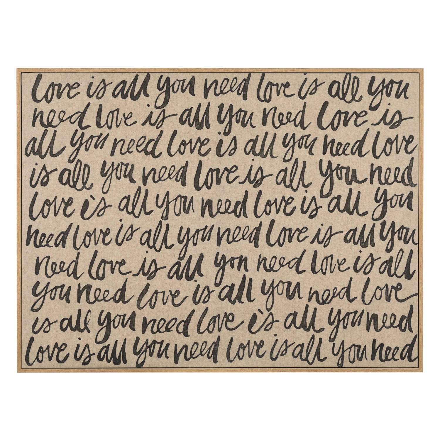 LOVE NEEDED ÇERÇEVELİ KETEN PANO 90X120CM