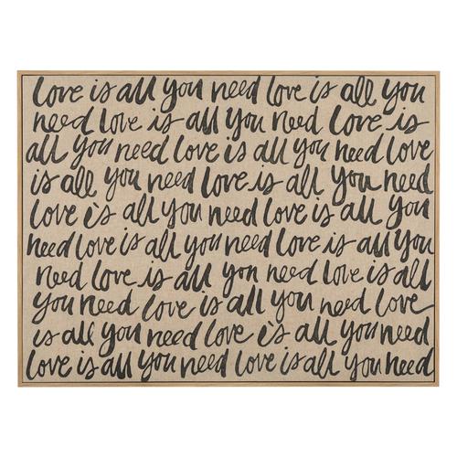 LOVE NEEDED ÇERÇEVELİ KETEN PANO 90X120CM