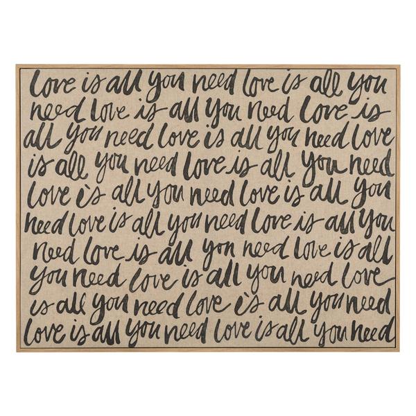 Mudo Concept Love Needed Çerçeveli Keten Pano 90X120Cm