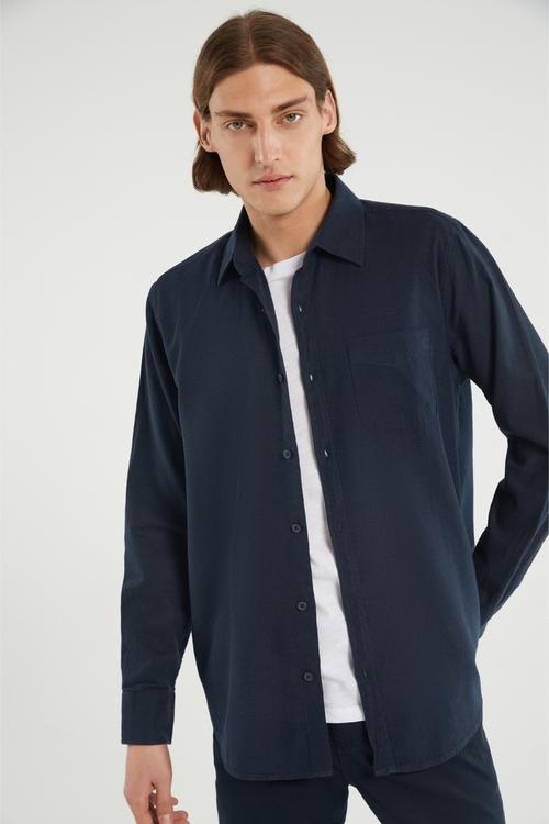  KETEN İÇERİKLİ REGULAR FIT GÖMLEK