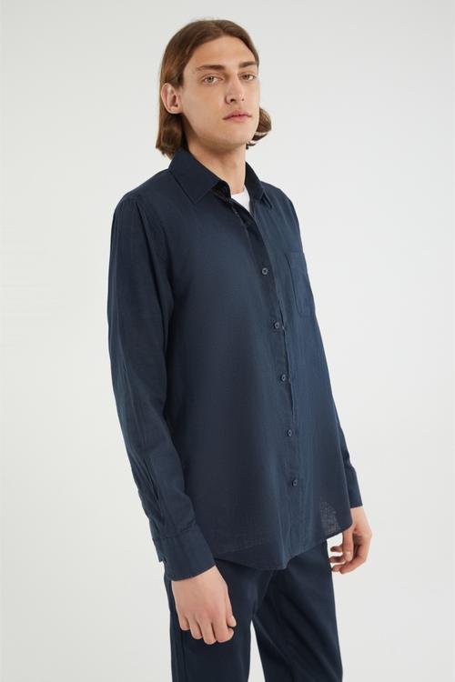  KETEN İÇERİKLİ REGULAR FIT GÖMLEK