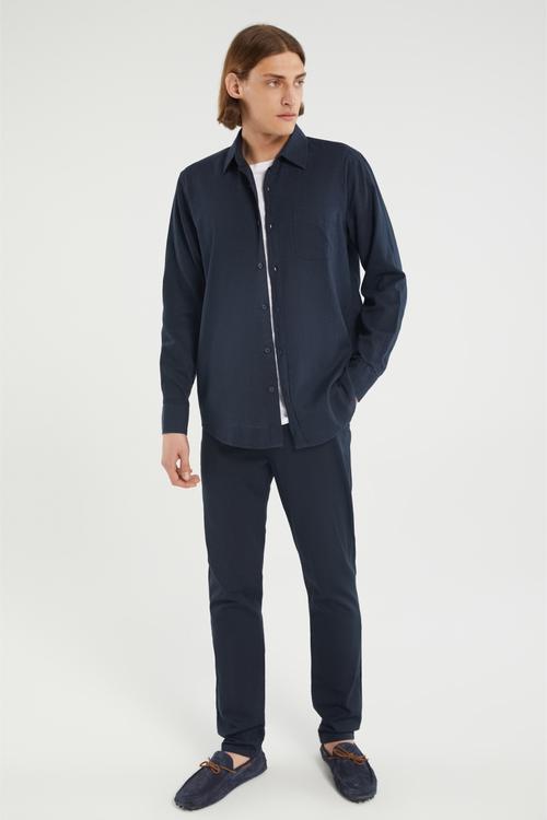  KETEN İÇERİKLİ REGULAR FIT GÖMLEK