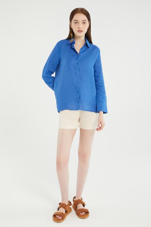  REGULAR FIT KETEN GÖMLEK