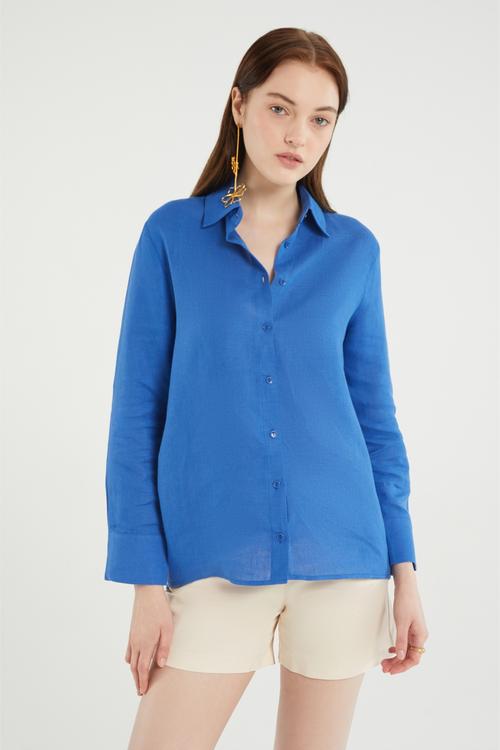  REGULAR FIT KETEN GÖMLEK