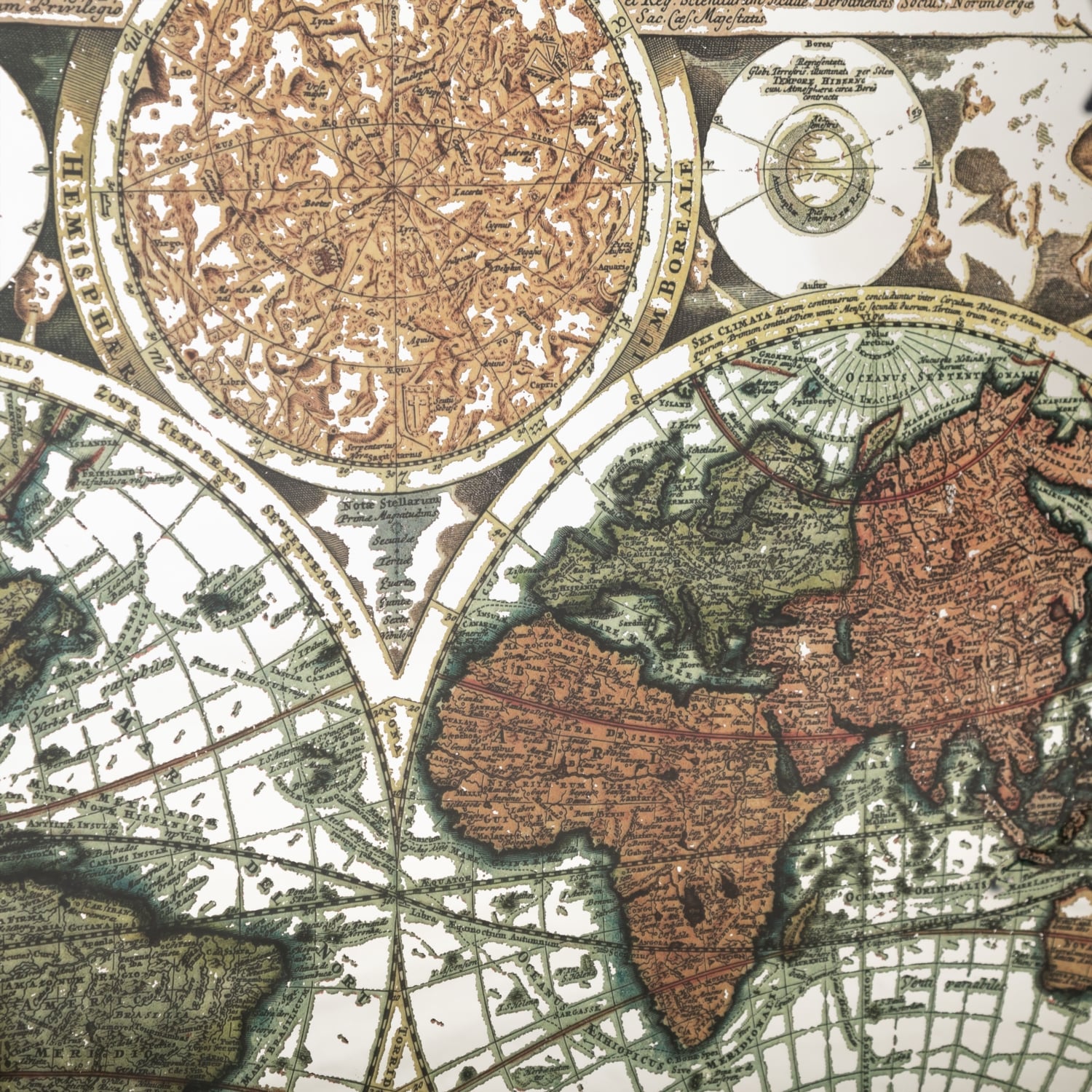 HARİTALI DUVAR AYNASI BEYAZ 145X130 CM