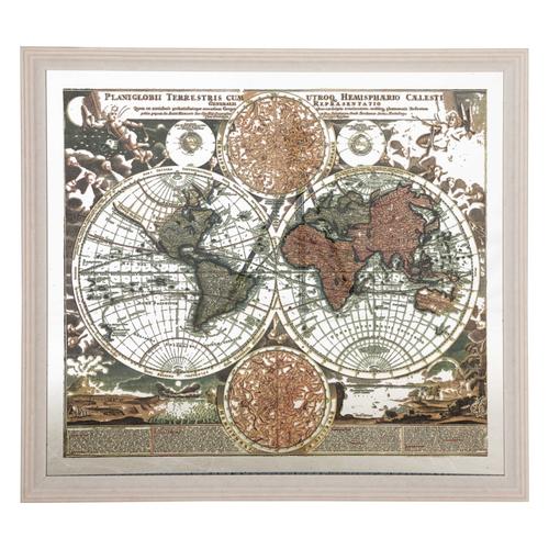  HARİTALI DUVAR AYNASI BEYAZ 145X130 CM